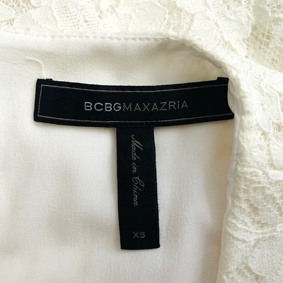 🌸NWOT🌸 BCBGMaxAzria AMELIE Off-White Lace Mini Dress - Picture 6 of 11